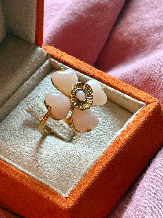 Lucky Clover Ring Pink