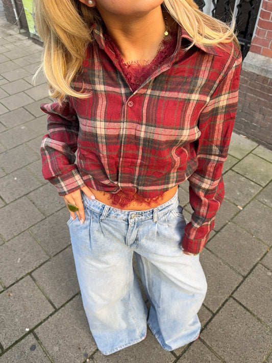 Jade Lace Blouse Burgundy
