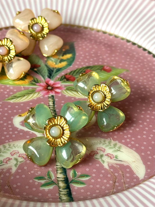 Lucky Clover Earrings Green